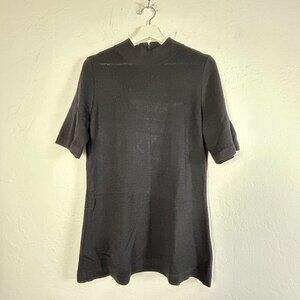 St. John Basics Womens Black Mock Neck Short Sleeve Knit Tunic Top Medium Casual